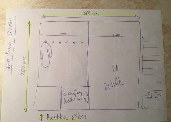 Zhotovení šatní vestěvěné skříně v ložnici a skříně v šatně