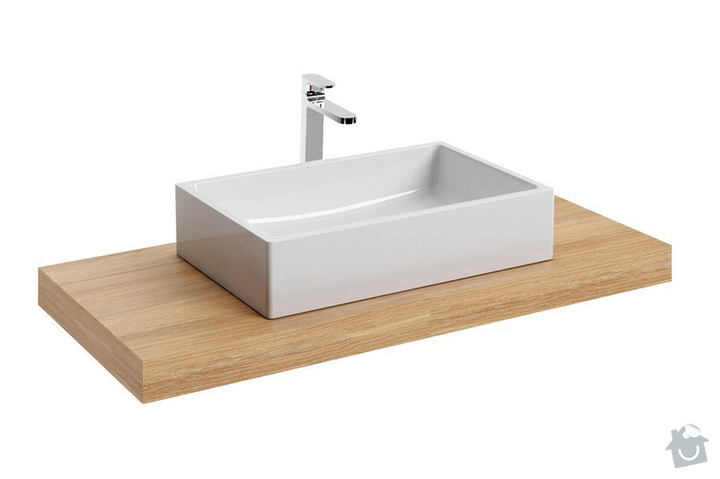 Deska pod umyvadlo a nábytek do koupelny: deska s umyvadlem