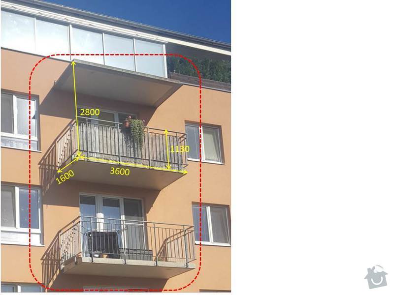 Zasklení balkonů: balkon_rozmery
