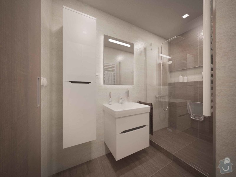 Návrh kompletní rekonstrukce panelákového bytu 3+1: moderni_koupelna_bily_nabytek