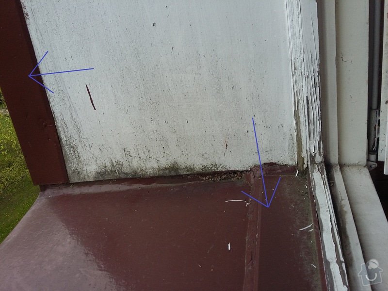 Klempíř plechová malá úprava u oken: Původní