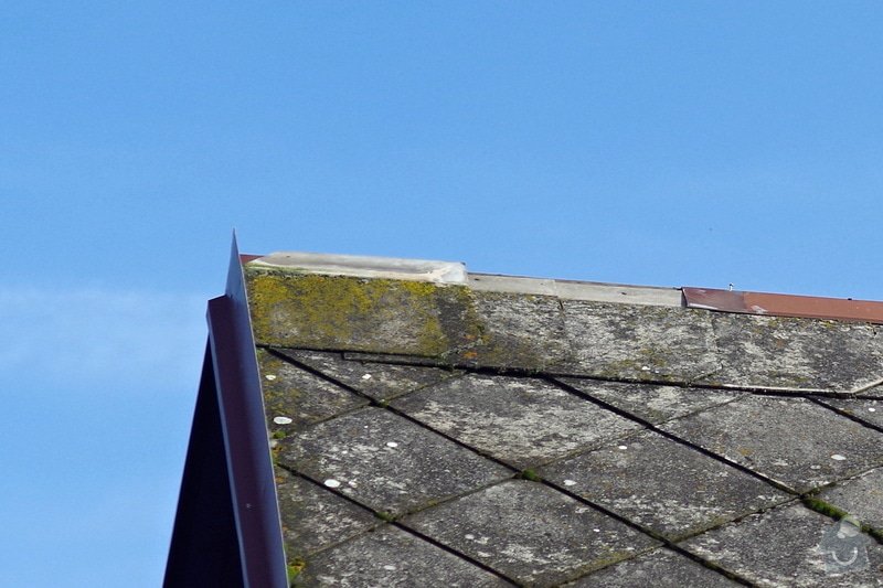 Oprava eternitové střechy: plech_hřeben