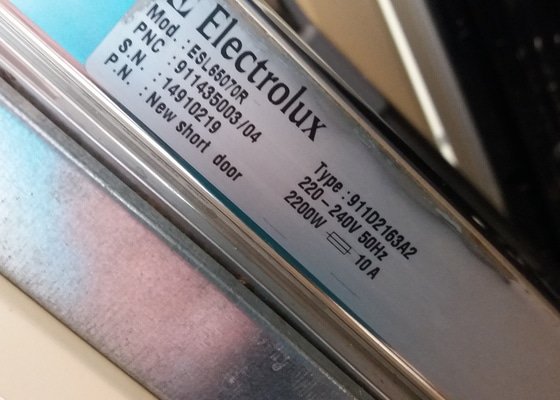 Oprava myčky Electrolux - stav před realizací