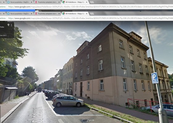 Oprava a nátěr fasády bytového domu, Praha 5 - stav před realizací