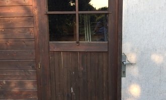 Výroba dveří zahradního domku - stav před realizací