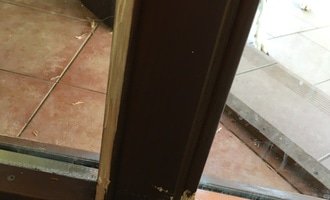 Rozkousané vchodové dveře - stav před realizací