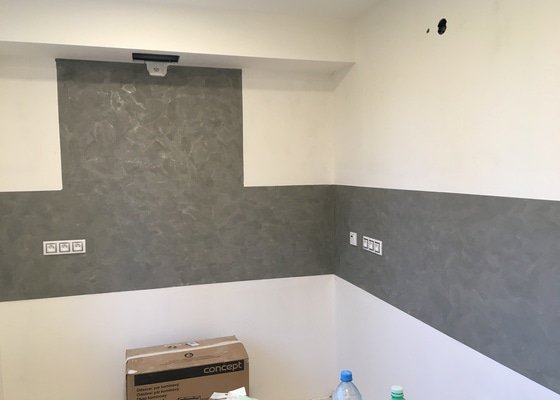 Provedení dekoračních stěrek v rekonstruovaném bytě