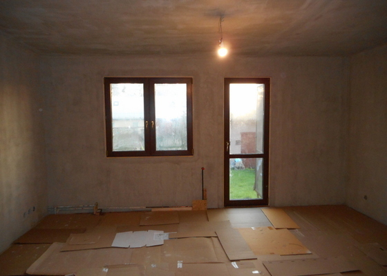 Zedník, 1 místnost, jemný štuk, strop 20m², 4 stěny 30m²