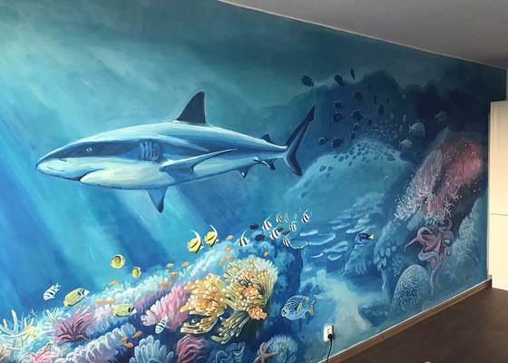 Podmořský svět - malba na stěnu pokoje