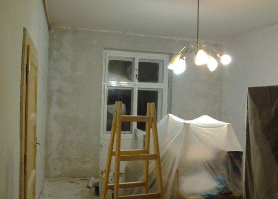 Renovace omítky 1 pokoj- jen zdi cca 50m2