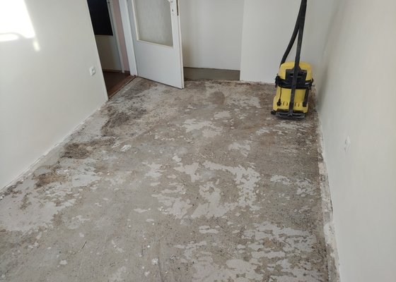 Přebroušení betonové podlahy + stěrka