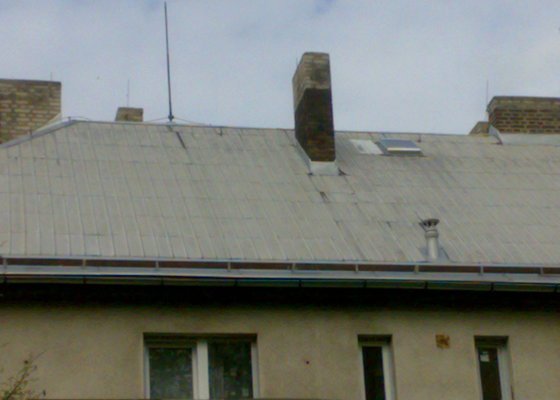 Oprava hliníkové střechy - bytový dům v Bořinách