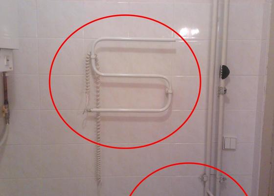 Výměna ventilů na radiátorech, výměna radiátoru v koupelně